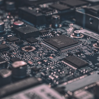 Detailed view of a populated circuit board
